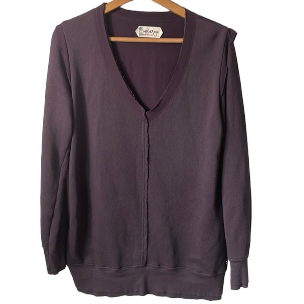 Ottod’Ame Anthropologie Made in Italy 100% cotton raw hem Eggplant sz 8 Boho